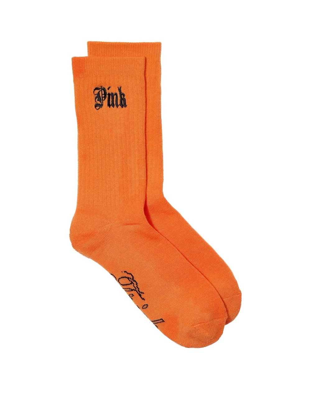 PINK Victoria's Secret Orange Trick or Treat Halloween Crew Socks OS NWT